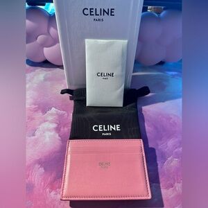 Celine Calfskin Card Case (EUC; Pink)